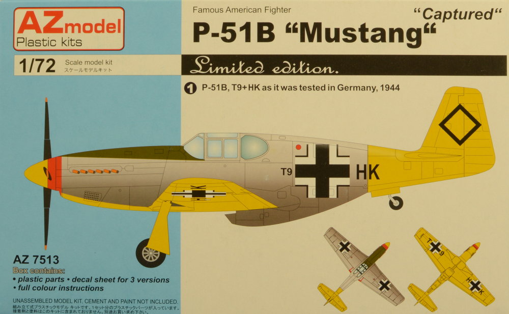 1/72 P-51B 'Mustang' CAPTURED (3x camo)