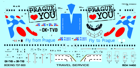 1/144 Decals Boeing 737-800 Fly to Prague (REV)