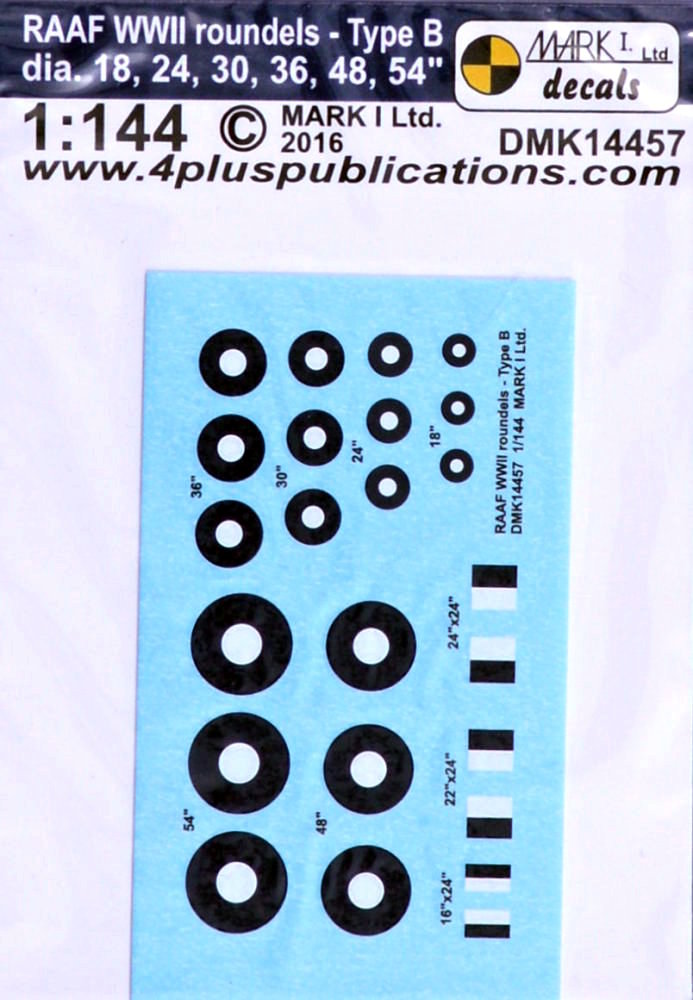 1/144 Decals RAAF WWII roundels Type B (2 sets)
