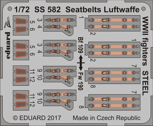 1/72 Seatbelts Luftwaffe WWII fighters STEEL