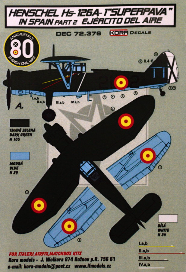1/72 Decals Hs-126A-1 'Superpava' in Spain Vol.2