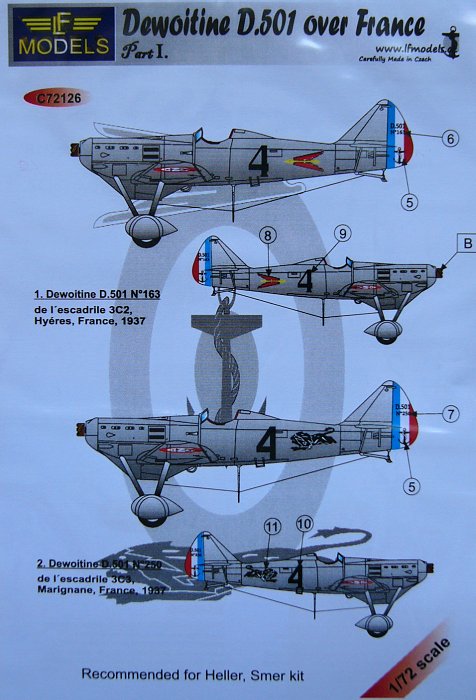1/72 Decals D.501 over France - Part 1 (SMER/HELL)