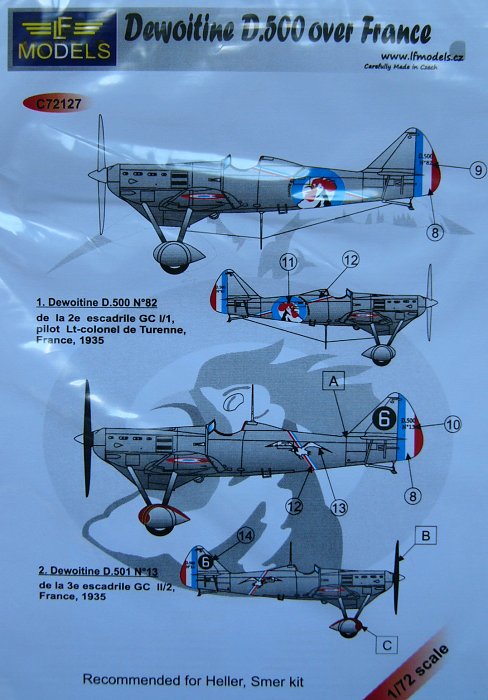 1/72 Decals D.500 over France (SMER/HELL)