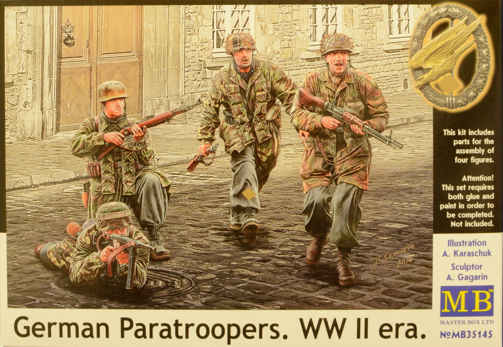 1/35 German Paratroopers, WWII era (4 fig.)