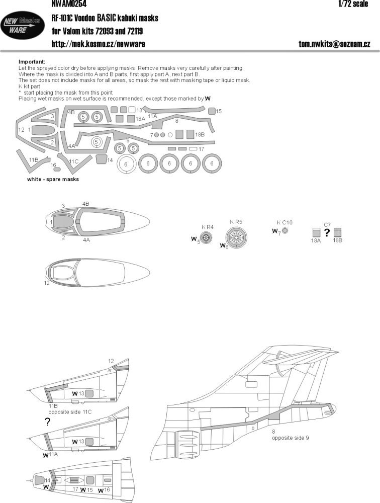 1/72 Mask RF-101C Voodoo BASIC (VALOM 72093)