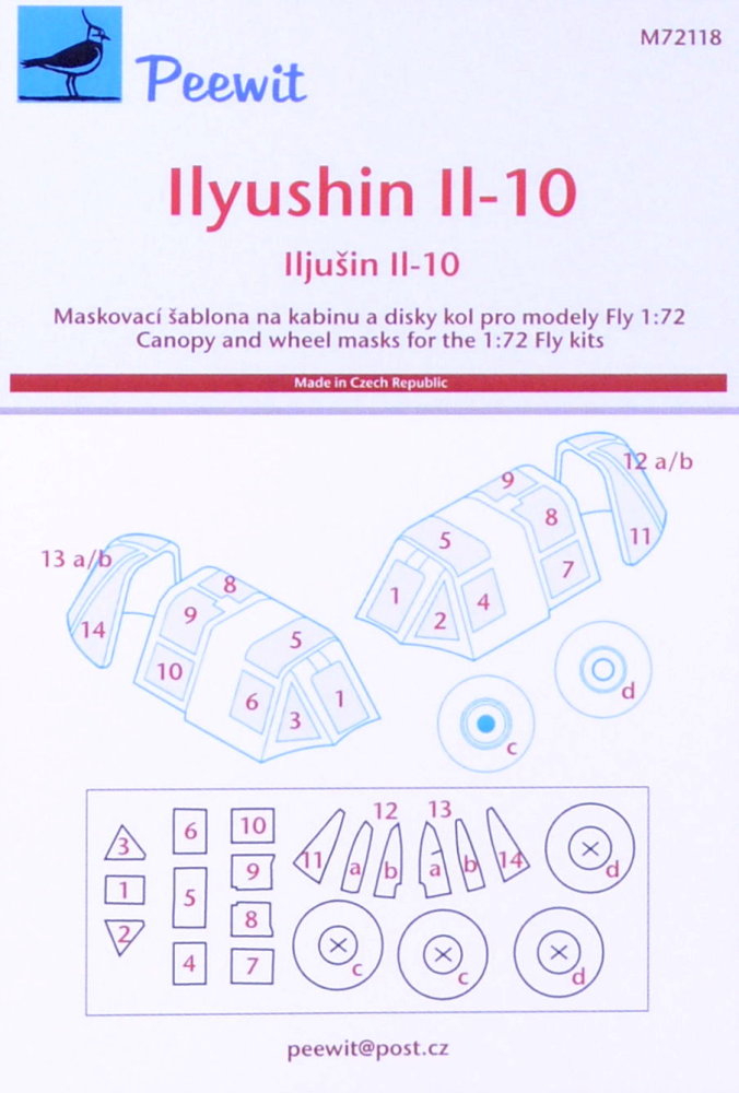 1/72 Canopy mask Ilyushin IL-10 (FLY)