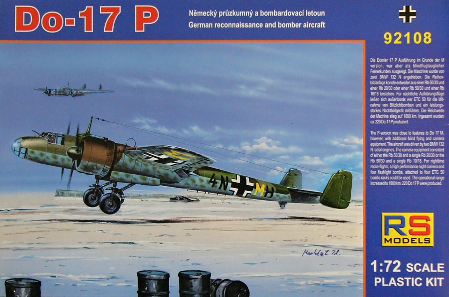 1/72 Dornier Do 17P German reconn.&bomber aircraft