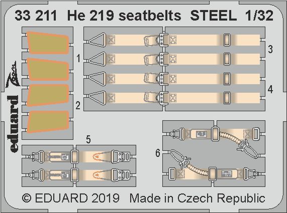 1/32 He 219 seatbelts STEEL (REV)