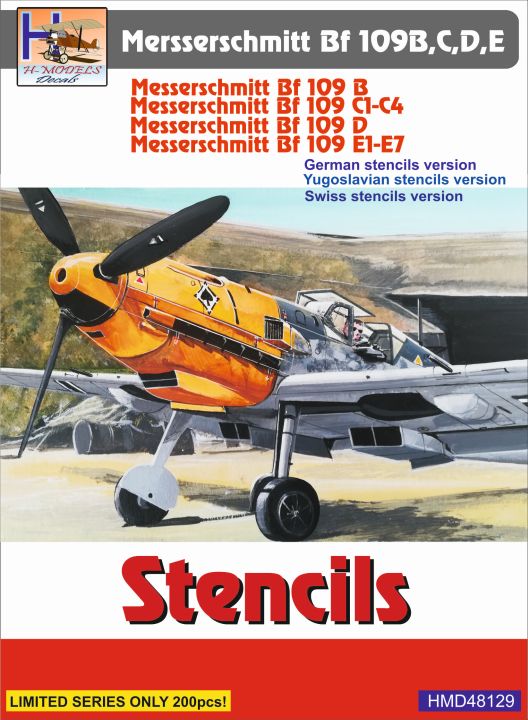1/48 Stencils Messerschmitt BF-109B,C,D,E