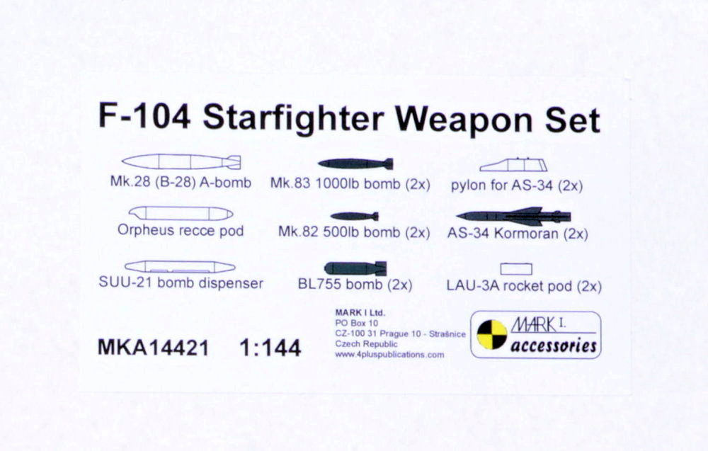 1/144 F-104 Starfighter Weapon Set (15 pcs.)