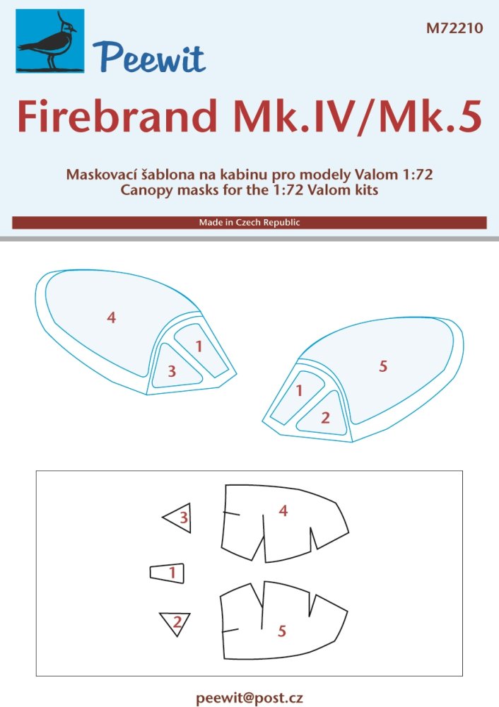 1/72 Canopy mask Firebrand Mk.IV/Mk.5 (VALOM)