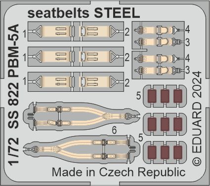 1/72 PBM-5A seatbelts STEEL (ACAD)