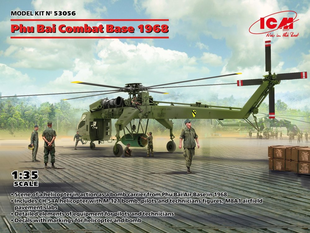 1/35 Phu Bai Combat Base 1968 (CH-54A,2x fig.,mat)