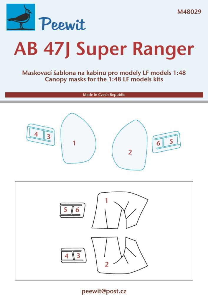 1/48 Canopy mask AB 47J Super Ranger (LF)