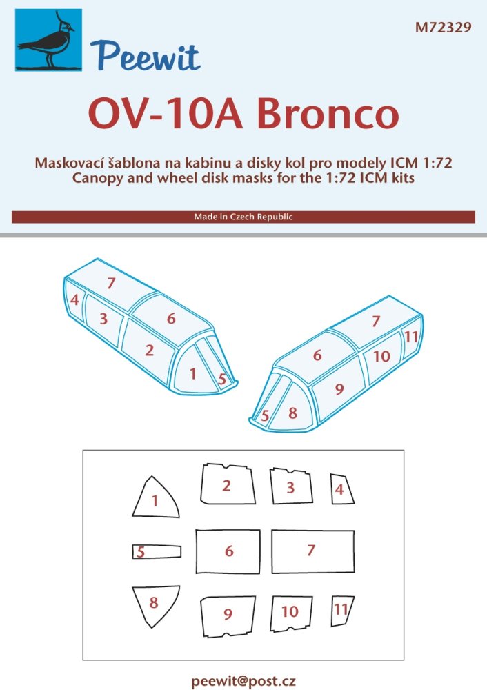 1/72 Canopy mask OV-10A Bronco (ICM)