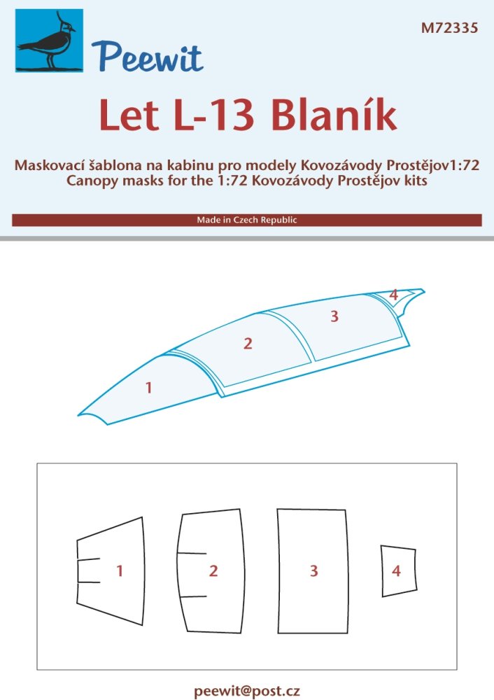 1/72 Canopy mask Let L-13 Blaník (KP)