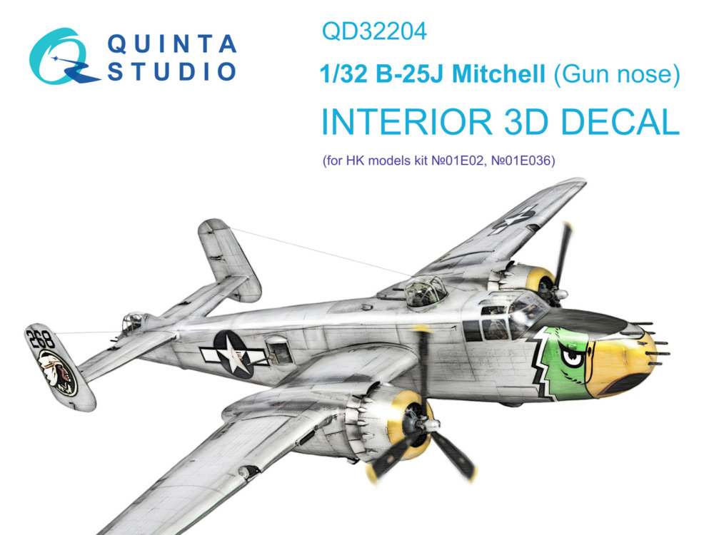 1/32 B-25J Mitchell Gun nose 3D-Print.&col.Inter.