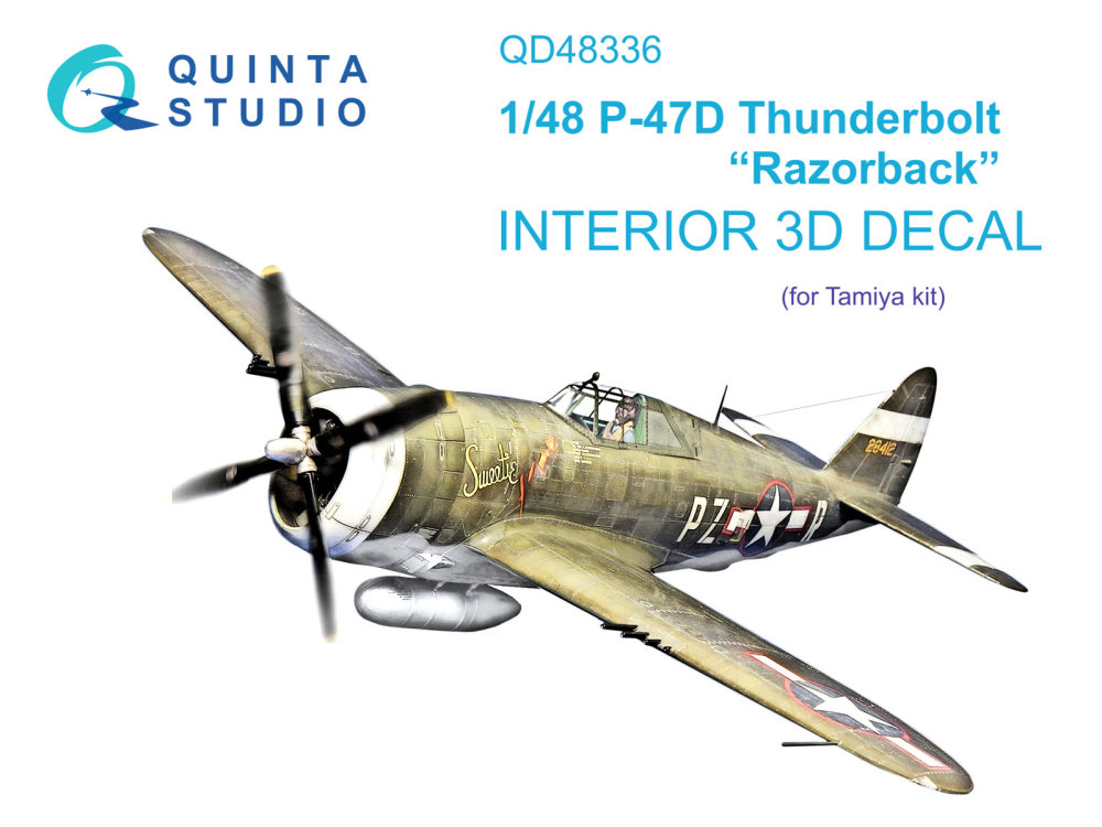 1/48 P-47D Thunderbolt Razorback 3D-Pr.&col.Inter.