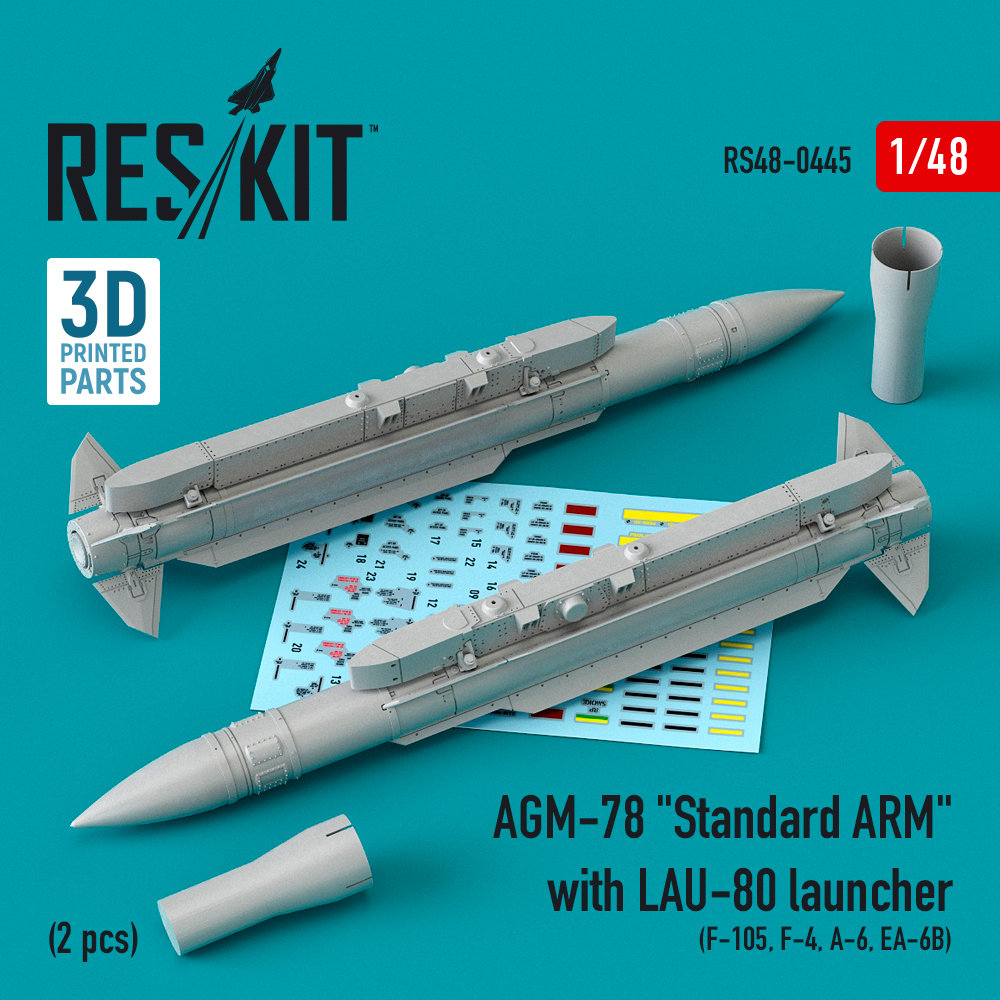 1/48 AGM-78 'Standard ARM' w/ LAU-80 launcher (2x)