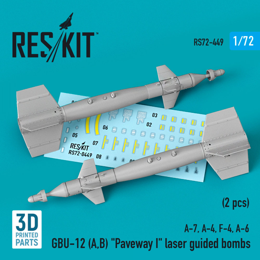 1/72 GBU-12 A,B Paveway I laser guided bombs (2x)