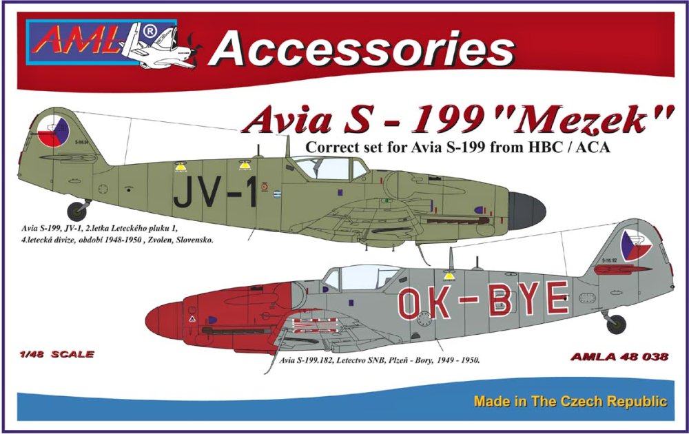 1/48 Avia S-199 detail set&decals (ACA/HBC) Pt II.