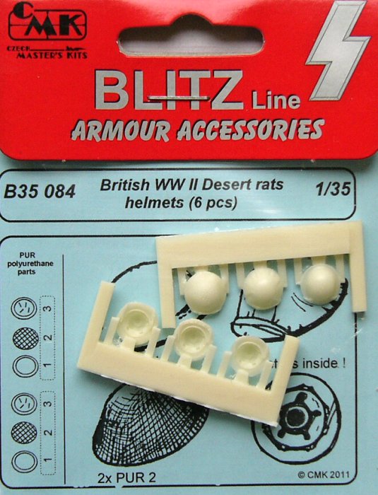 1/35 British helmets Desert rats WWII (6 pcs.)