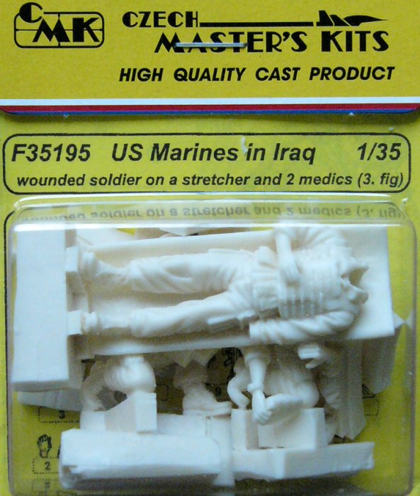 1/35 US Marines in Iraq - wounded soldier+2 medics
