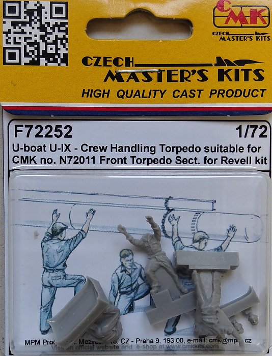 1/72 U-boat U-IX Crew handling torpedo (3 fig,REV)