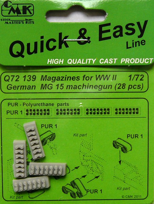 1/72 Magazines for WWII German MG 15 (28 pcs.)