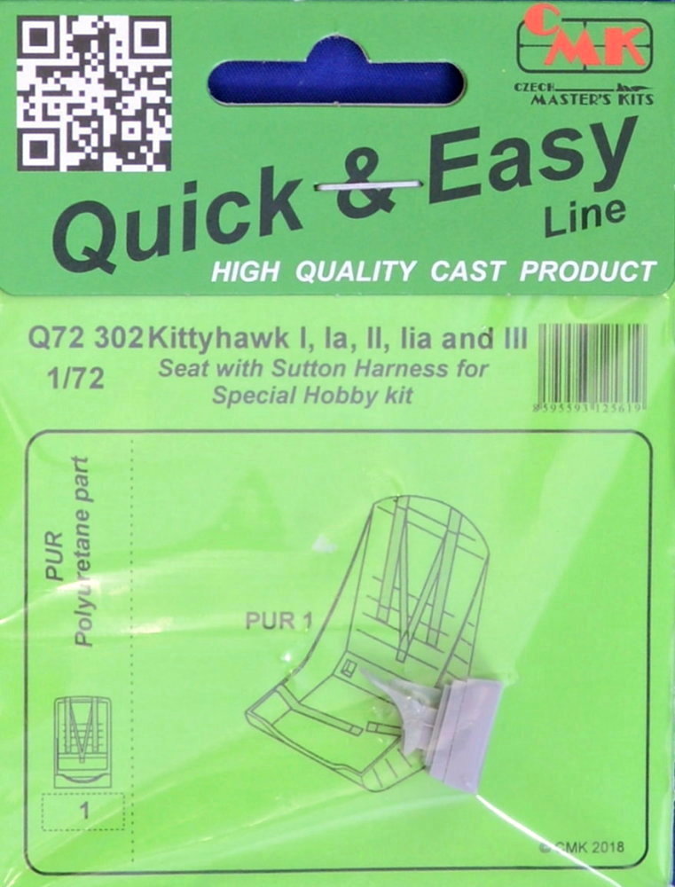 1/72 Kittyhawk - seat w/ sutton harness (SP.HOBBY)