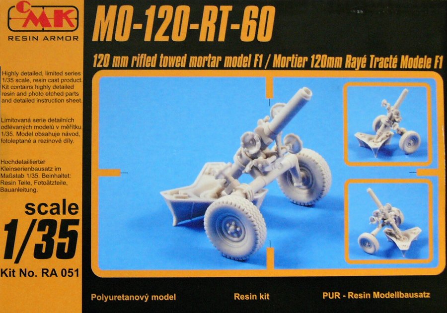 1/35 MO-120-RT-60 120mm rifled towed mortar model