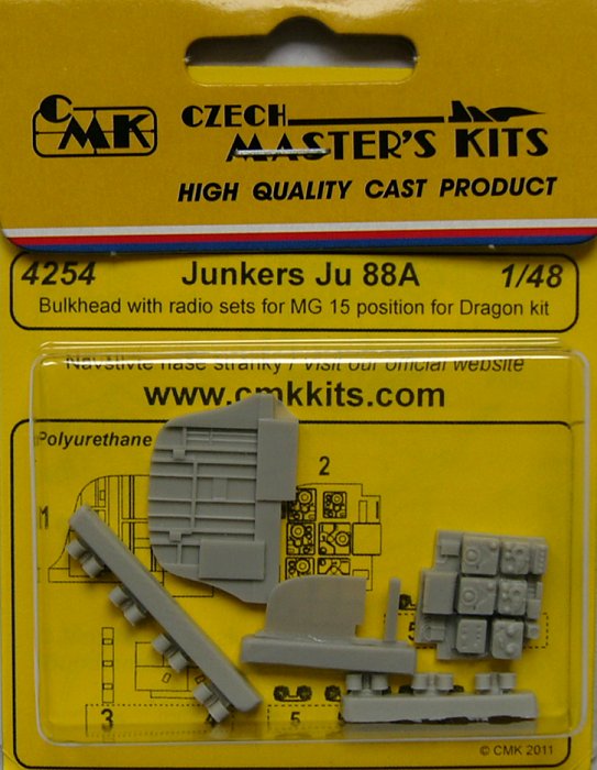 1/48 Ju 88A Bulkhead w/ radio sets for MG 15 pos.