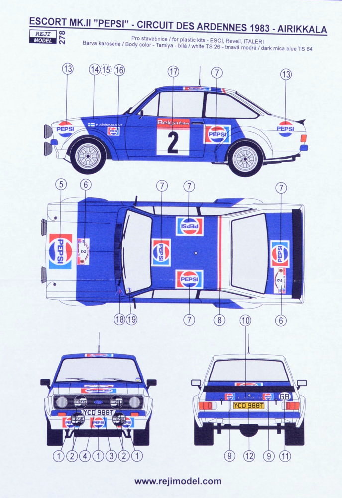 1/24 Ford Escort Mk.II RS 1800 PEPSI (1981)