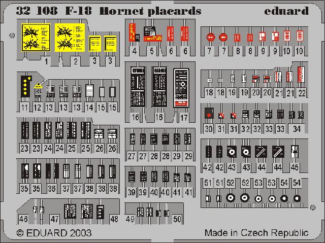 SET F-18 Hornet placards   color