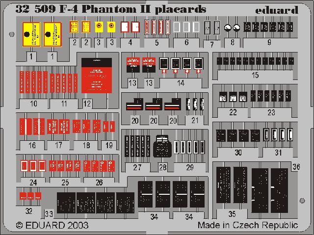 SET F-4 Phantom II Placards   color