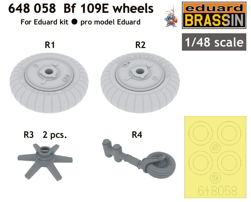 BRASSIN 1/48 Bf 109E wheels (EDU)