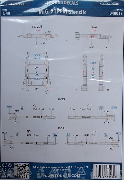 Decals 1/48 MiG-21PFM stencils (EDU)