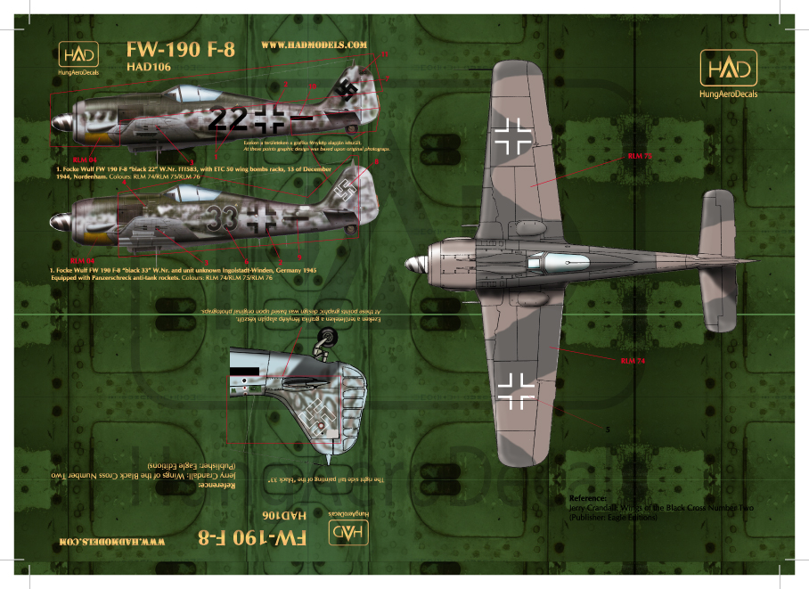 1/48 Decal Fw 190 F-8 (2x Luftwaffe)