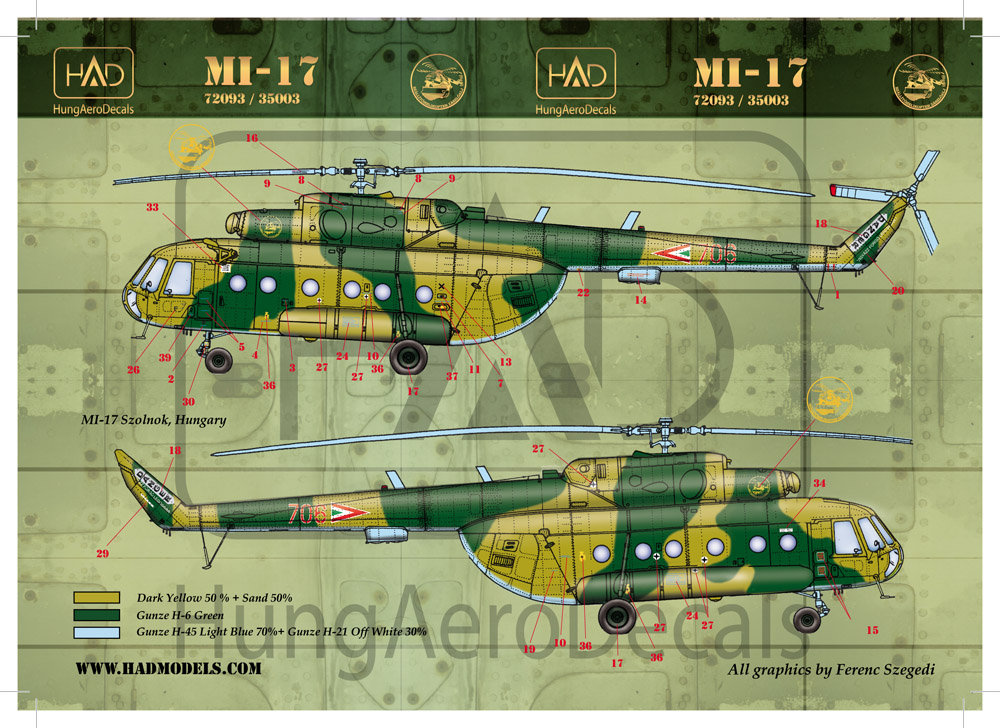 1/72 Decal Mi-17 (Hungarian 706, 707)