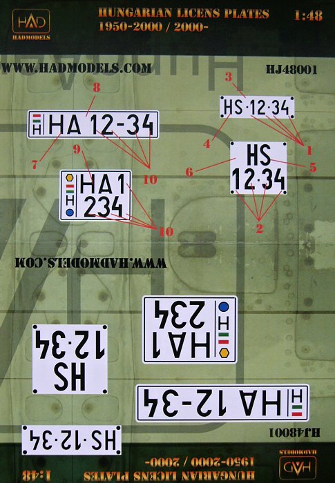 1/48 Hungarian License Plates (1950-2000) w/ PE 