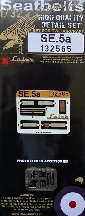 1/32 Seatbelts SE.5a (for 2 aircraft, laser)