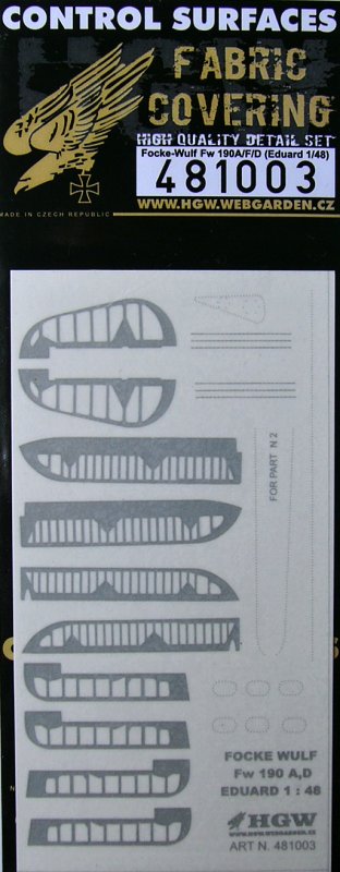 1/48 Fw-190A/F/D - Control Surfaces (fabric)