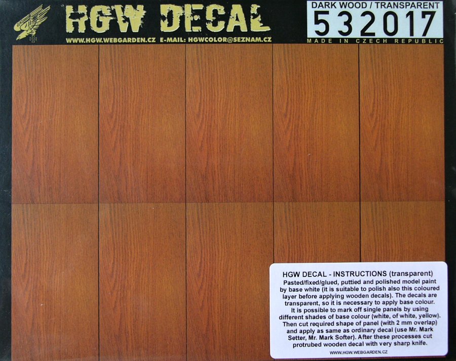 1/32 Decals Dark Wood (transparent) SMALL