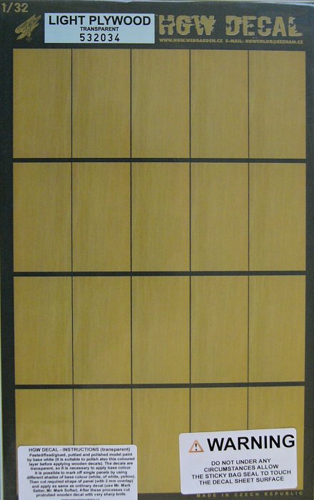 1/32 Decals Light Plywood (transparent)