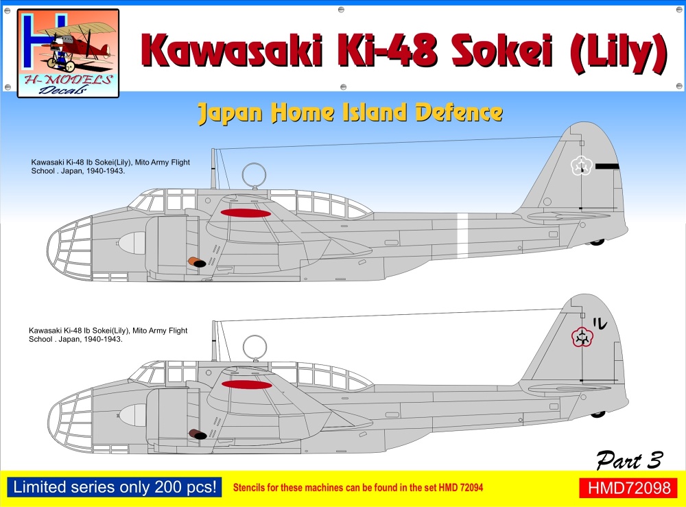 1/72 Decals Ki-48 Sokei Japan Home Isl.Def. Part 3