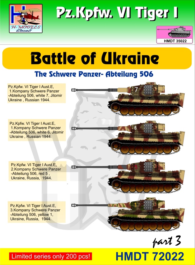1/72 Decals Pz.Kpfw.VI Tiger I Battle of Ukraine 3