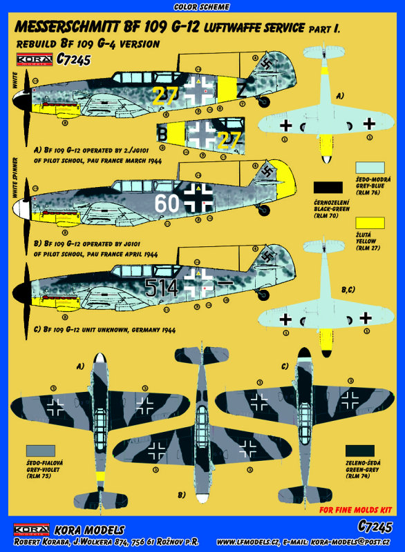 1/72 Bf 109 G-12 Conv.set (Luftwaffe, part I.)