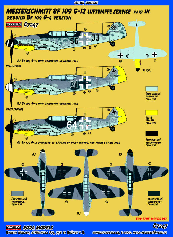 1/72 Bf 109 G-12 Conv.set (Luftwaffe, part III.)