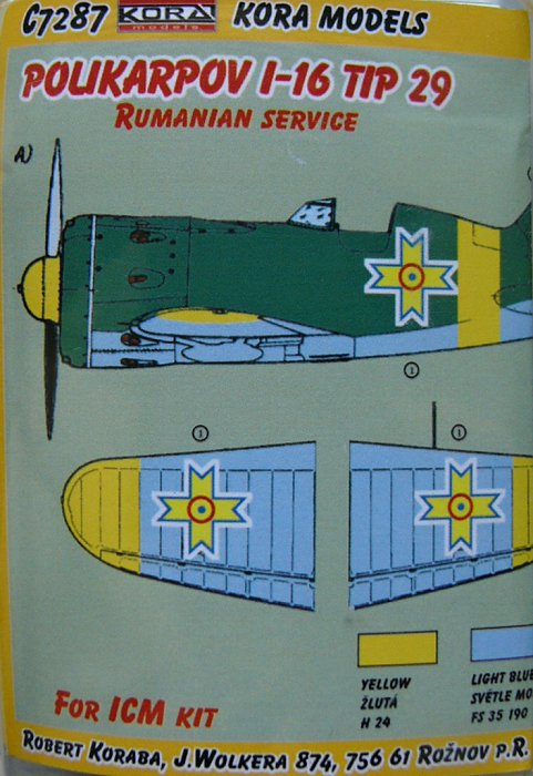 1/72 I-16 Typ 29 Romanian service Conv.set (ICM)