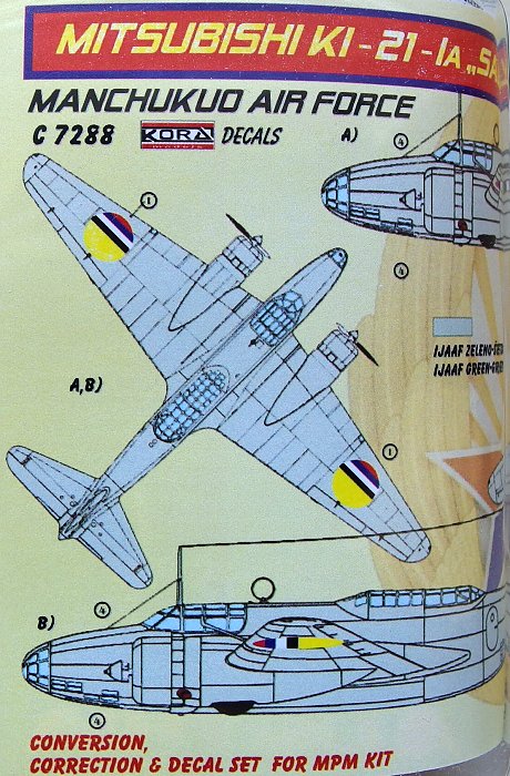 1/72 Mitsubishi Ki-21-IA Manchukuo Conv.Set (MPM)